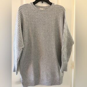 Pink Rose Light Gray Long Women's Turtleneck Sweater